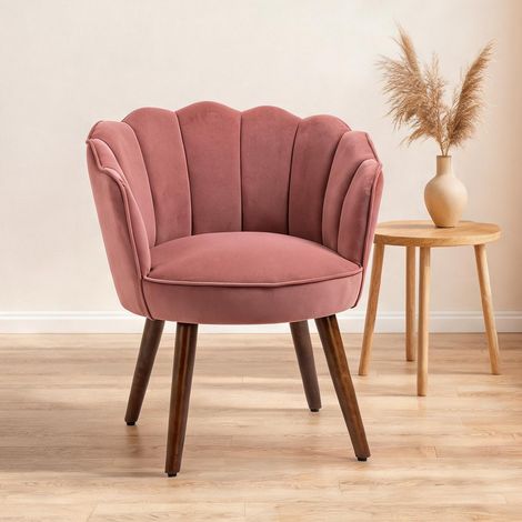 Fauteuil rose en polyester 66 x 66 x 78,5 cm (1/5)