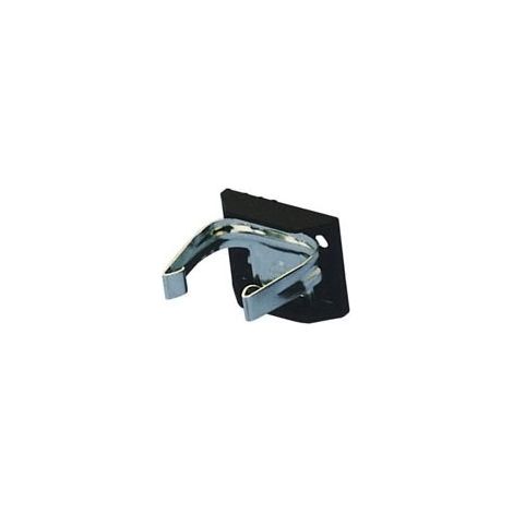 Clip en acier sur platine PVC noir pour plinthes – Écartement 30 mm – Fixation par vis – Décor zingué – Hauteur 28 mm – Camar
