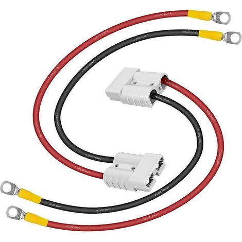 Lot de 2 connecteurs rapides pour batterie Anderson 50A 10 AWG avec câbles de 50 cm (20 pouces) pour treuil, remorque, camping-car et véhicules tout-terrain (1/5)