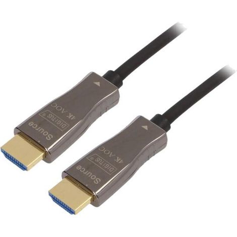 Cable HDCP 1.4.HDCP 2.2.HDMI 2.0.optique UHD 4K 15m - Noir