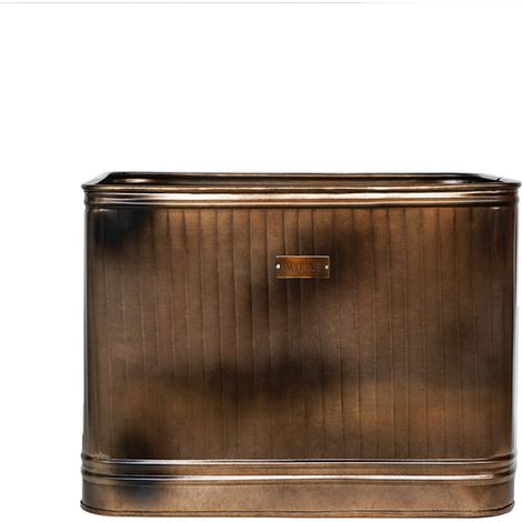 Outdoor Hampton Rectangular Planter - Metal - L42 x W54 x H42 cm - Copper