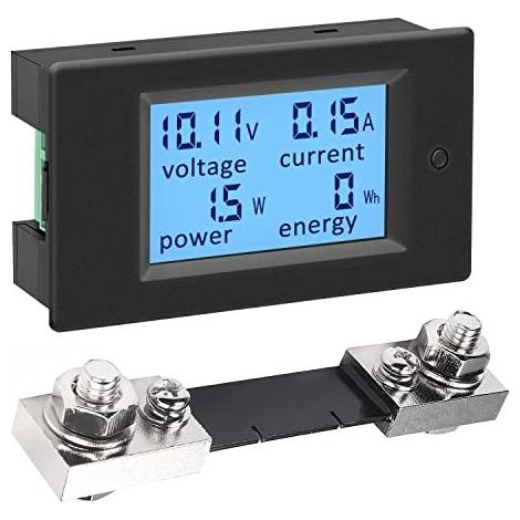Digitales Panel-Voltmeter/Amperemeter mit Shunt 100A DC 6,5-100V, Spannungs- und Stromprüfer, elektrische Leistungsmessung, Energiemesser, Volt-Ampere-Watt-Meter, LCD-Anzeige, Solarbatterie-Auto - (1/5)
