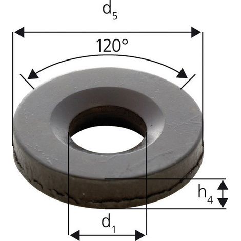 Rondella Sferica Concava G Per Vite: M24, Diametro D1 Di 28 Mm Di Diametro Esterno Foro D5 60 Mm, Altezza H4: 10 Mm, Raggio (R): 32 Mm