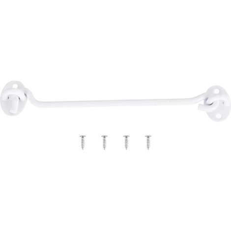 Chiusura a gancio e occhiello in acciaio inox da 195 mm per porte scorrevoli, finestre, cabine e porte scorrevoli, colore bianco. (1/5)