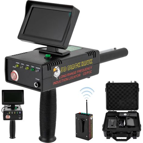 HAUTOUR Détecteur de métaux, 1200 m, détecteur de métaux longue distance, avec batterie rechargeable 2000 mAh, pour or, argent, cuivre, diamant