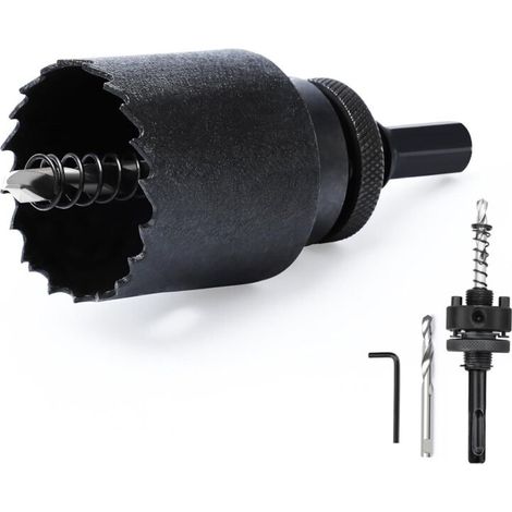 48-mm-Bimetall-Lochsäge mit SDS-Plus- und Sechskantschaft – Bohrer für Holz, Placoplâtre, dünne Metalle und Kunststoffe (1/5)