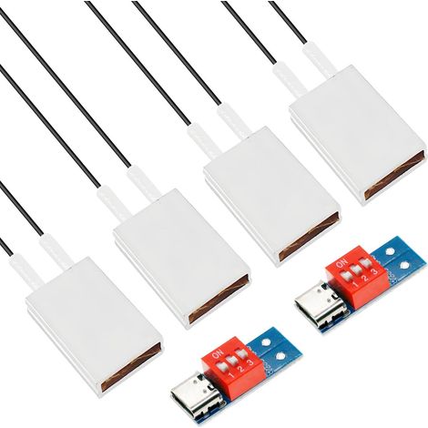 4 pièces Élément chauffant PTC Plaque chauffante Noyau chauffant électrique Température constante CA/CC 12 V/100 ℃/1-5 W Coque en aluminium avec module leurre à tension réglable PD/QC (1/5)