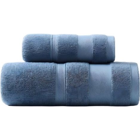 2-teiliges Handtuchset,Handtuch 34 x 75 cm + Badetuch 70 x 140 cm,Unifarbene Handtücher aus reiner Baumwolle,Perfekt für Zuhause oder auf Reisen (1/5)