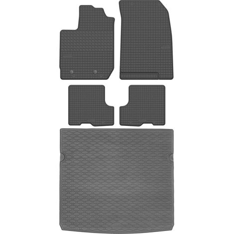 Ensemble de tapis de sol en caoutchouc pour Dacia Duster II SUV (2017-2024) + tapis de coffre
