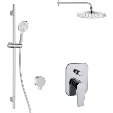 kielle Harmonia - Set de douche avec mitigeur encastré, 2 sorties, avec accessoires EcoSpare et corps d’encastrement, chrome 20623SP50 (1/5)