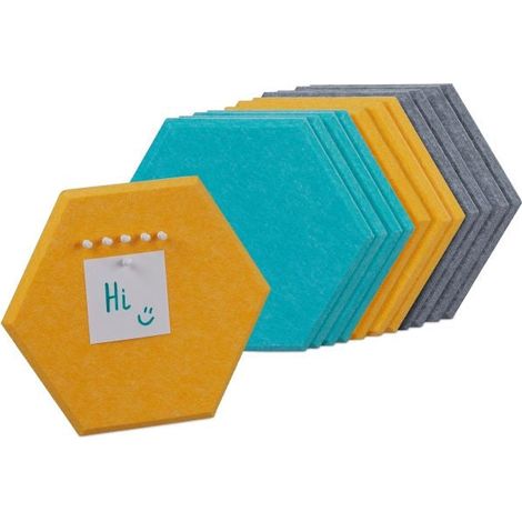 Esagoni colorati con feltro per bacheca - 12 pz (1/5)