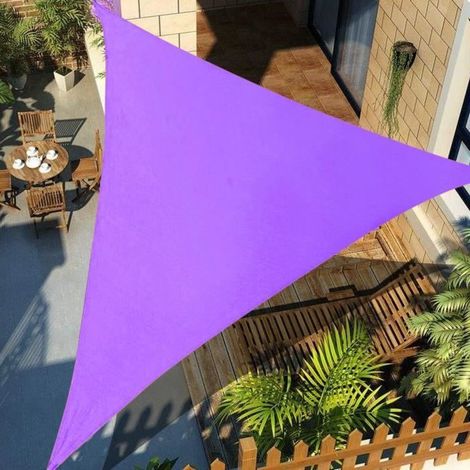 Triangle Soleil Auvent Voile D\'ombrage Anti-UV Pour Extérieur Terrasse Jardin Patio VIOLET 4X4X4M