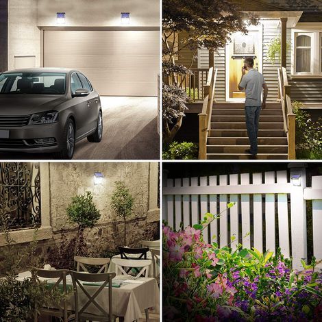 Une nouvelle applique murale solaire à 140 LED, capteur automatique, ultra-lumineuse, pour intérieur/extérieur, usage domestique, éclairage public à trois faces. (1/4)