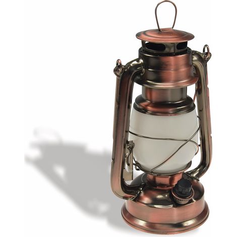 CHILITEC Lanterne LED à pétrole « CT-CL Copper », dimmable, fonctionnement sur piles, cuivre
