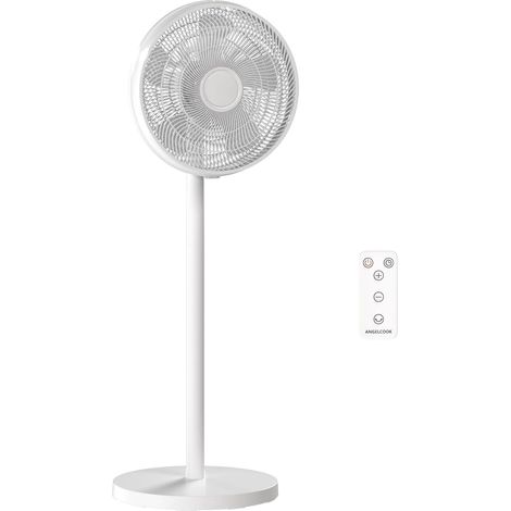 Ventilateur sur pied, ventilateur silencieux avec oscillation à 80°, hauteur réglables, 4 vitesses, minuterie 10H, télécommande et écran LED, pour chambre, salon, bureau, 40x40x 118,5cm, blanc