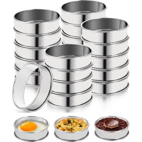 Set da 18 pezzi in acciaio inox 430 composto da teglie da forno, anelli per torte, teglie per pizza, stampi per torte e crostate, disponibili in 3 misure. (1/2)