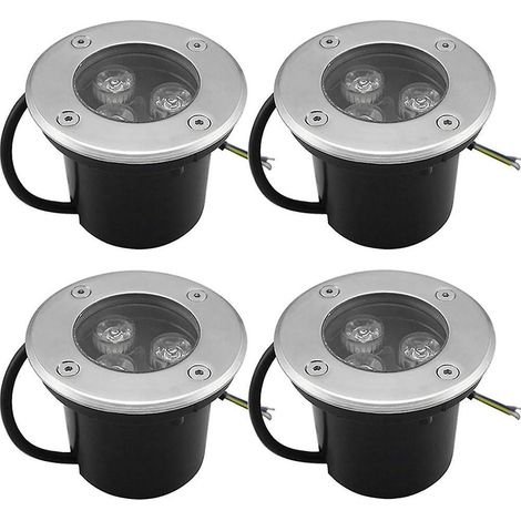 4 Pieces Outdoor Led Recessed Spotlight - Warm White, 3w Ip65 Recessed Spotlight Round Deck 270 Lumen Lighting Garden Path Yard Garage, 220v Ac85- (1/4)