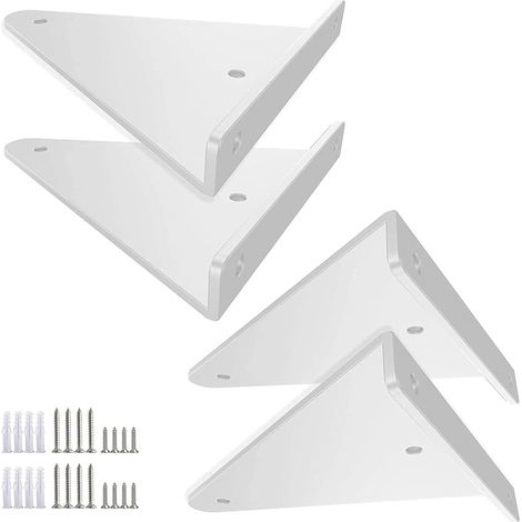 Pieza de soportes de estante resistentes, triángulo oculto, soporte de estante de metal, estante de pared invisible con tornillos, decoración retro, soportes de estante para colgar estantes DIY (80 x  (1/5)