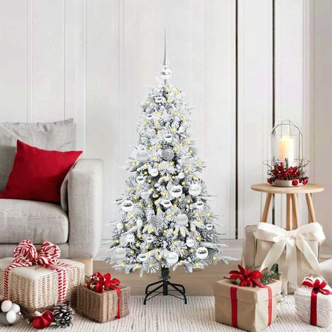 Künstlicher klappbarer Weihnachtsbaum Weiß 120 cm PE und PVC