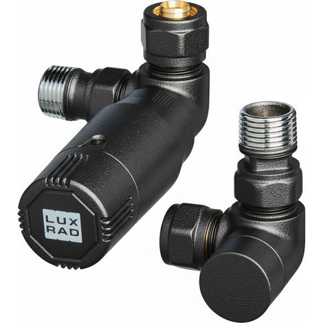 Thermostat-Set axial rechts (Kopf links) LUXRAD matt schwarz Seite