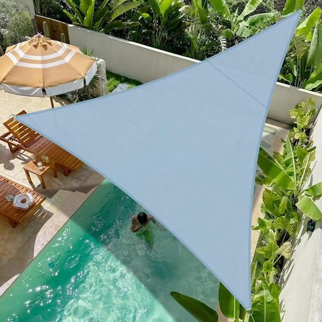 1 Voile d'ombrage, Triangle 3x3x3m, Imperméable, Protection UV 95%, PES 160g/m², Anneaux Inox, Jardin Terrasse Balcon