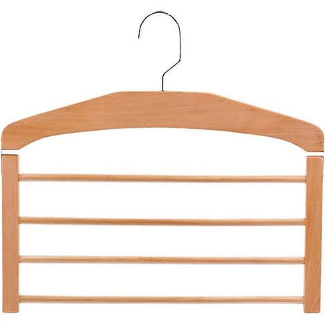Cintre multifonctionnel antidérapant en bois pour vêtements et pantalons (1 pièce)-38.00X36.00X1.20CM