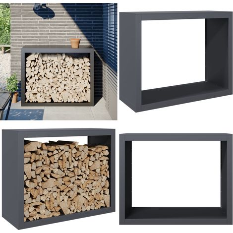 vidaXL Portant de bois de chauffage anthracite 100x40x80 cm acier (1/5)