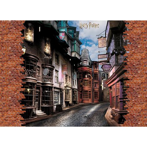 Papier peint Harry Potter – Le chemin de traverse – Tapisserie panoramique 252 x 182 cm – Colle incluse – Technologie Blue-back Paper – Ag Art