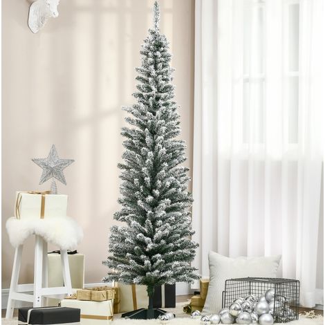 Künstlicher Weihnachtsbaum 180 cm Grün/Weiß, 390 Zweige mit stabilem Standfuß (1/5)