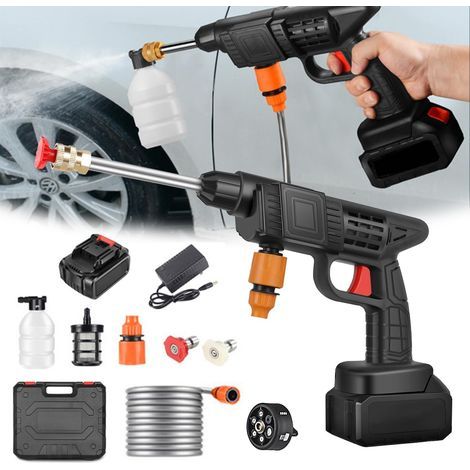 Nettoyeur haute pression électrique, 48 V Max 90 Bar avec Buse Multi-pulvérisation 6 en 1, Tuyau de 5M