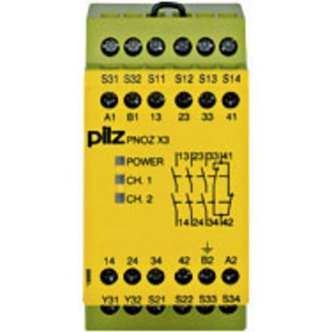 Bloc logique de sécurité PNOZ X3 230VAC 24VDC 3n/o 1n/c 1so PILZ Tension de fonctionnement: 230 V/AC