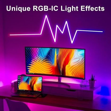 Bande LED - NEON - 3m - RGBIC - Contrôle WiFi - Compatible Alexa (1/4)