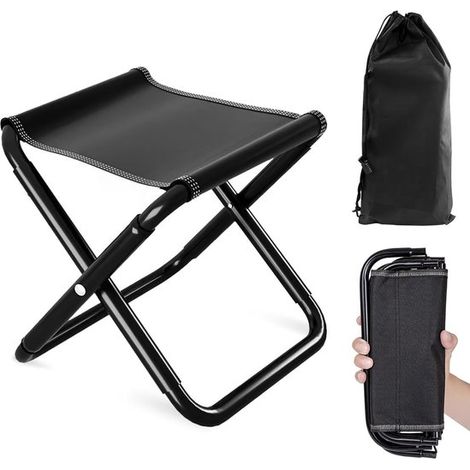 1 repose-pieds portable, hauteur 30 cm, chaise de camping pliable avec sac de transport, idéal jardin pêche plage (1/5)