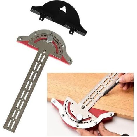 Outil De TraçAge Pour Charpentier - Argent 1 Marquage PréCision En Un Seul Biseau Ajustable Polyvalent Charpentier, éQuerre Equerre Menuisier Trusquin Tools (1/5)