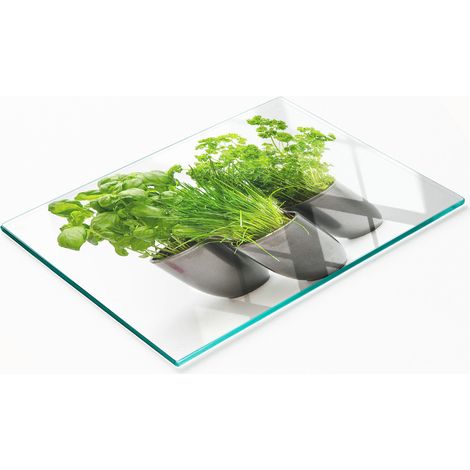 Tagliere e vassoio decorativo in vetro per erbe aromatiche in vaso, 80x52 cm (1/5)
