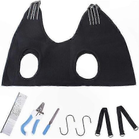 Sangle de contention pour toilettage chien avec accessoires, soin des griffes et manipulation confortable (1/4)