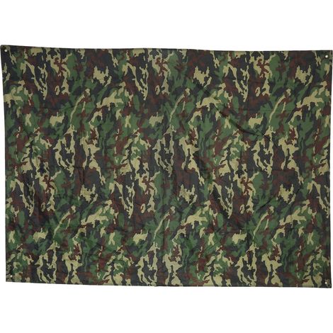 Bâche de camping camouflage imperméable légère portable abri tente pluie (2x1,43m) (1/5)