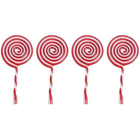 Lot de 4 pendentifs sucettes en forme de scène de Noël - Adorable décoration de Noël-12X5.5CM-Red (1/2)