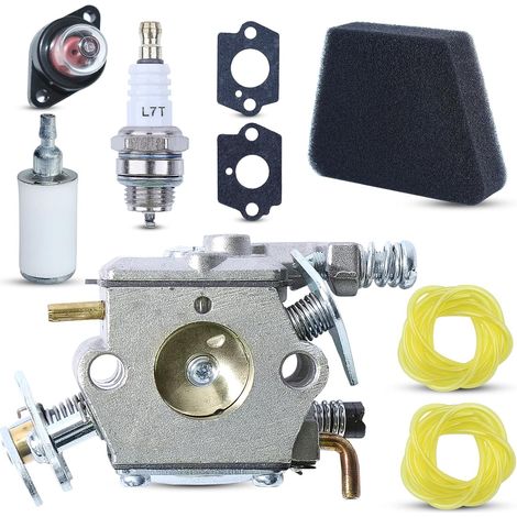 Carburador LinDuxe 1950 2050 2150 para motosierra Poulan 1900 2055 2175 2350 2450 2550 262 Wild Thing. Reemplaza C1Q-W8 C1Q-W14 WT 89 891 WT-324 530069703 545081885 con filtro de aire, línea de combus (1/4)