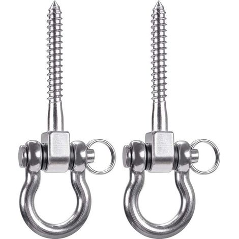 2 Pièces 700KG Capacité 304 Acier Inoxydable Crochet De Plafond, Suspension Trainer Kit de Suspension pour Chaise accrochante, Lampe accrochante, hamac, Sac de Boxe, entraîneur de Bride (1/5)