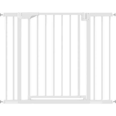 Barrière d'escalier enfants fermeture automatique sans perçage blanche 76-103 x 76 cm
