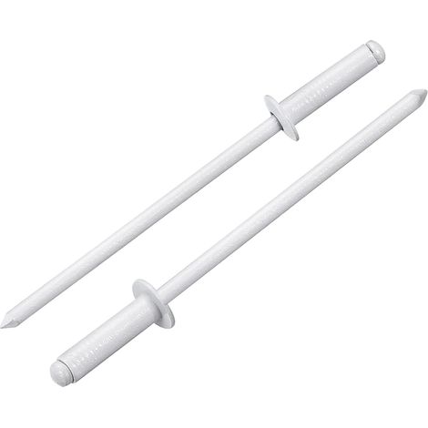 100 Pièces Rivets Aveugles en Aluminium 2.4 x 8 mm, Prise En Aluminium Et Axe En Acier, Rivets Fendus À Tête Bombée pour Réparation Automobile, Meuble, Bricolage, Blanc (1/5)