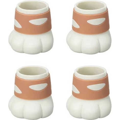 Protège-sols pour pieds de chaise, embouts anti-dérapants à griffes de chat, housses de protection pour meubles, lot de 4, caoutchouc, marron, taille standard, fixation facile sans colle. (1/5)