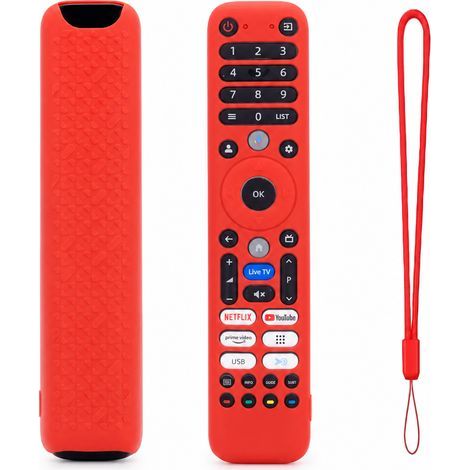 Rote Silikon-Schutzhülle für TV-Sprachfernbedienung, kompatibel mit CHiQ L32FM10V und U65M10F (1/5)