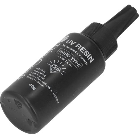 Résine époxy UV, colle transparente effet simulation, colle cristal UV, résine époxy cristal DIY, colle beurre artisanale, version fluide et inodore (60 g) (1/5)