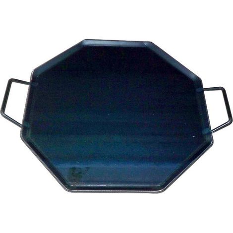 plancha asar acero 4 mm con 2 asas de metal octogonal 50 x 50