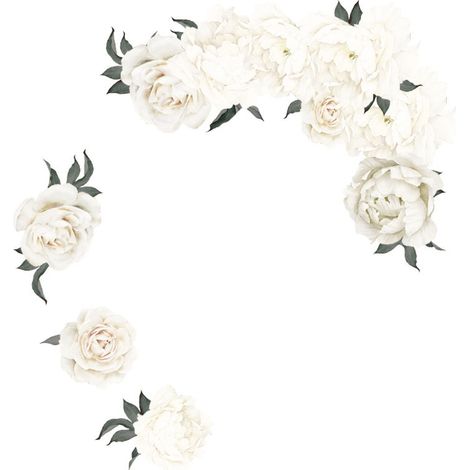 Stickers muraux pivoines blanches, fleurs pour chambre, affiches murales pivoines aquarelle vintage, papier peint adhésif pour salon, chambre de fille ou bureau (1/5)