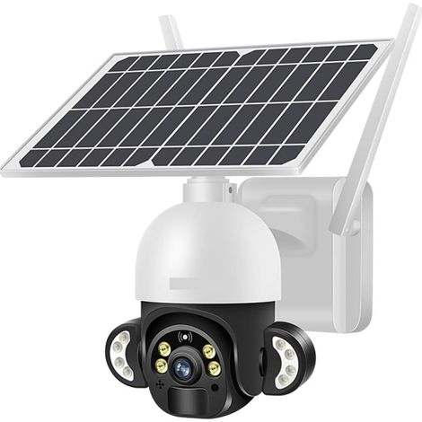 Caméra de sécurité à Domicile Caméra de sécurité Solaire 4MP 4G, 2K, sans Fil, détection Humaine, vidéosurveillance, for l'extérieur, Batterie Longue durée de Veille(4MP WiFi Add 32G) (1/5)