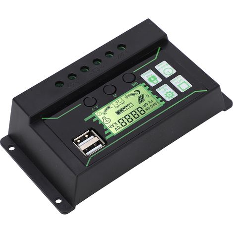 Régulateur de Charge Solaire PWM 20A, 2 Ports USB, Charge Intelligente 12V/24V pour Batteries (1/5)