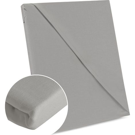 Sábana bajera ajustable de algodón 160x205 tradicional 100% algodón gris ceniza (1/5)